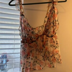 Elegant Floral Chiffon Nightwear